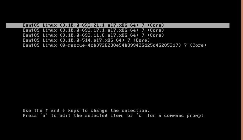 centos sifre sifirlama 1 asama