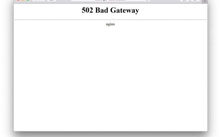 502 Bad Geteway ve Çözümü
